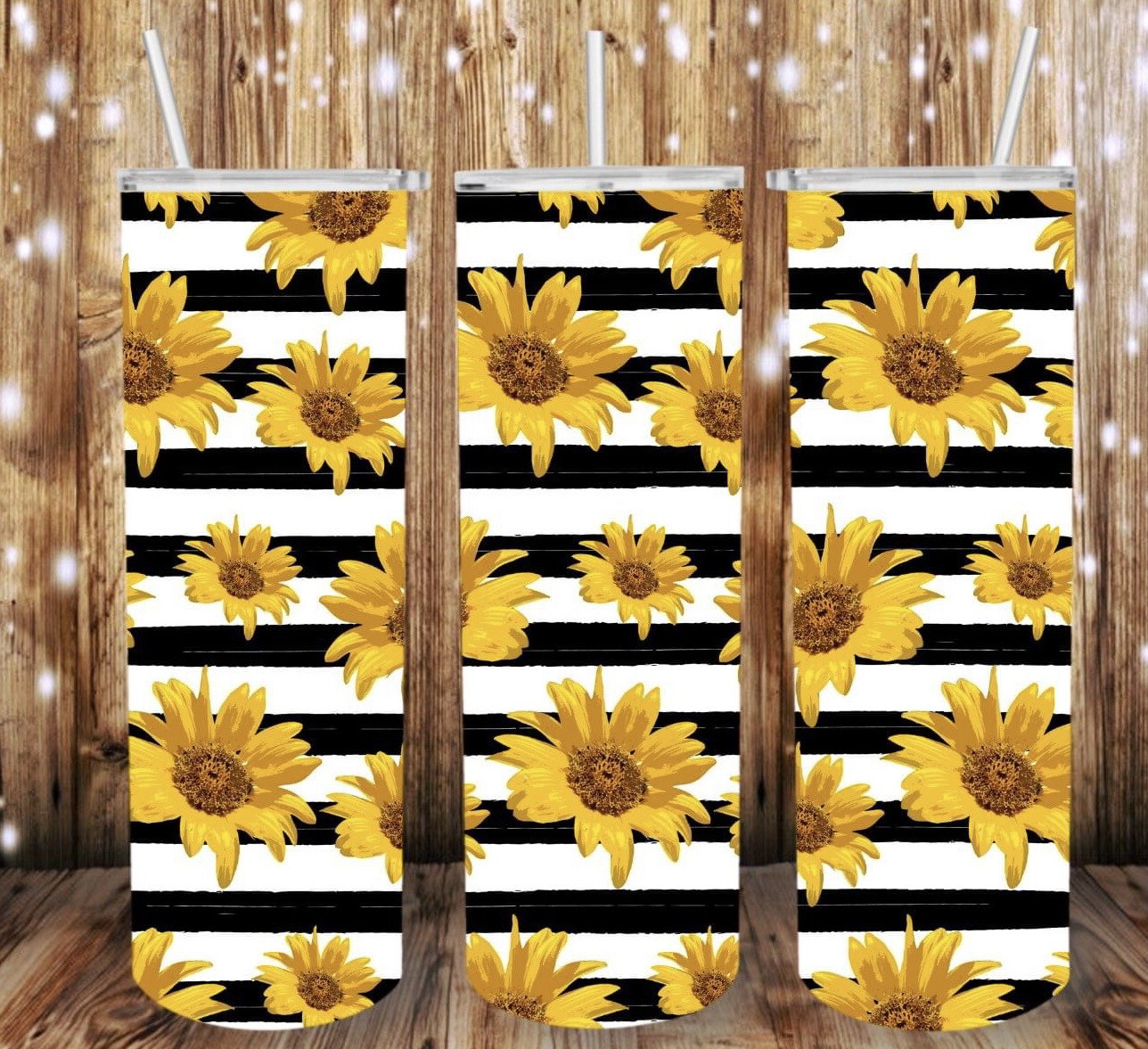 Sunflower With Black Stripes Sub Tumbler