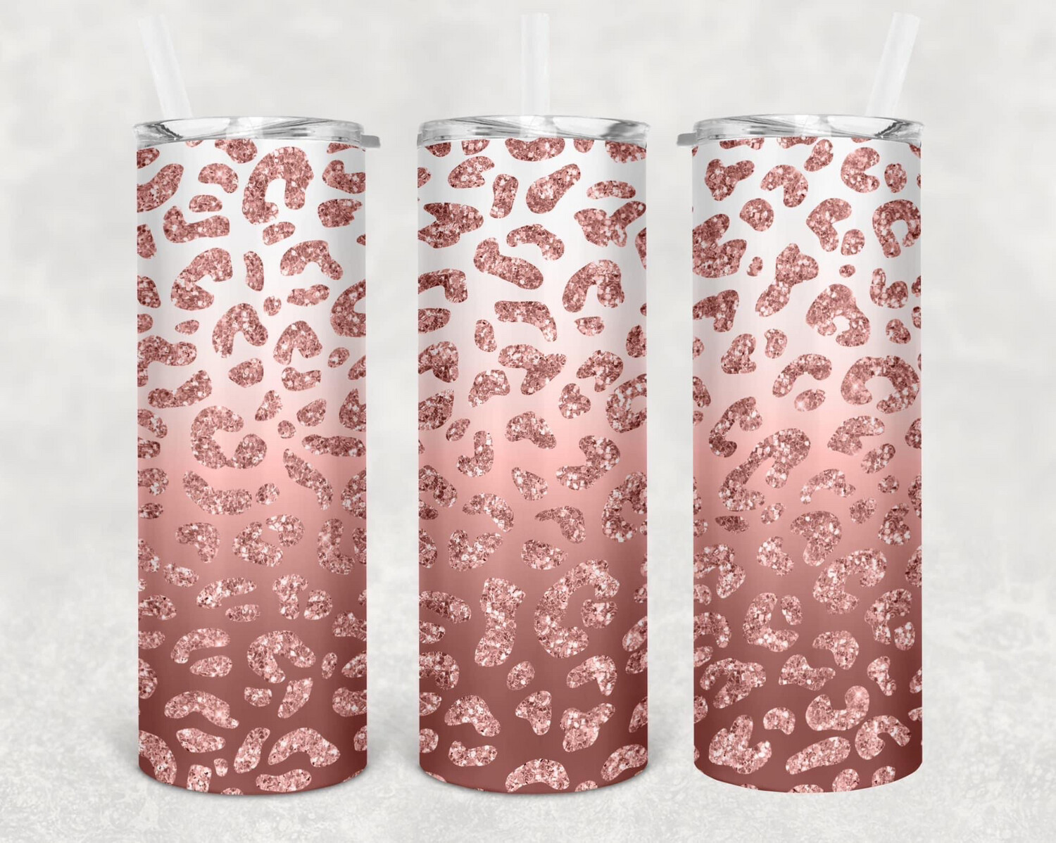 White/pink Cheetah Sub Tumbler