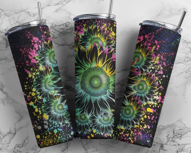 Neon Sunflower Sub Tumbler