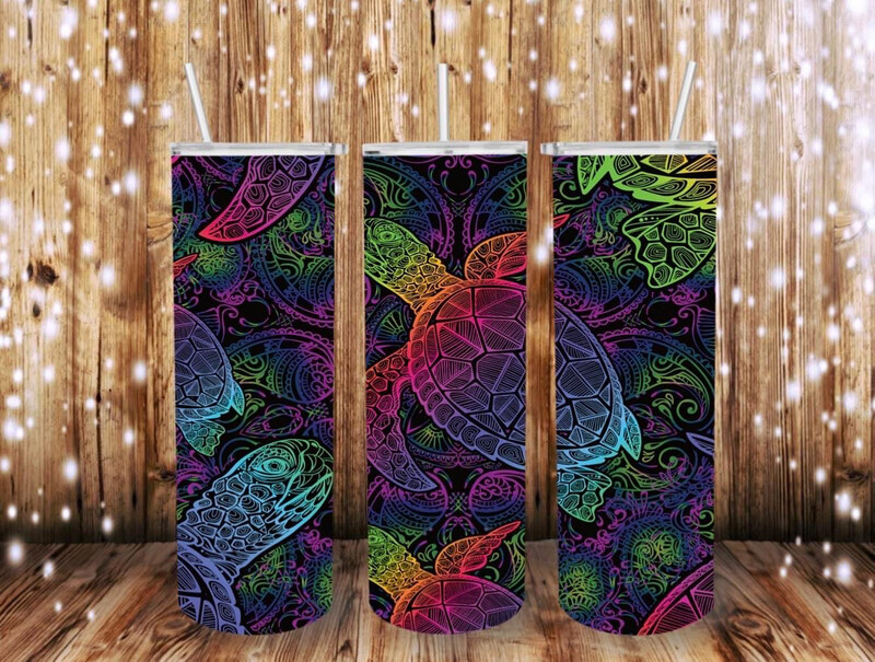 Neon Turtles Sub Tumbler