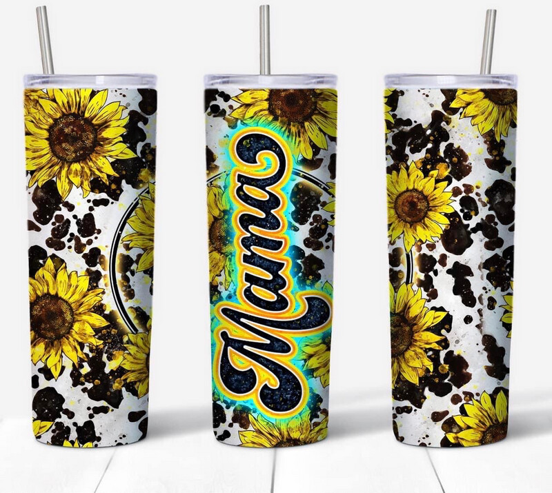 Mama Cow/sunflower Sub Tumbler