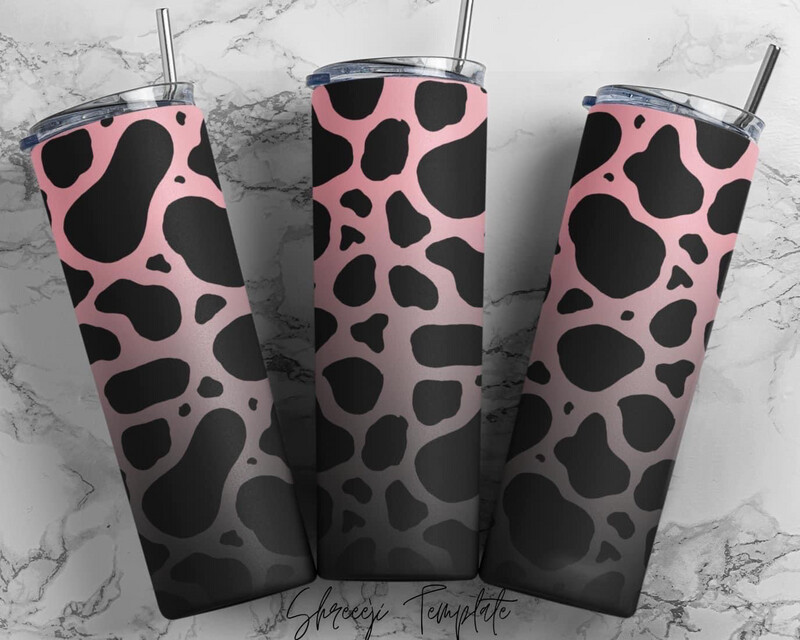 Pink Cow Print Sub Tumbler