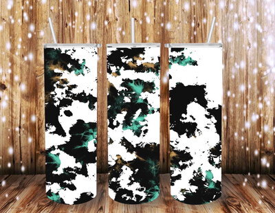 Cowhide And Teal Sub Tumbler