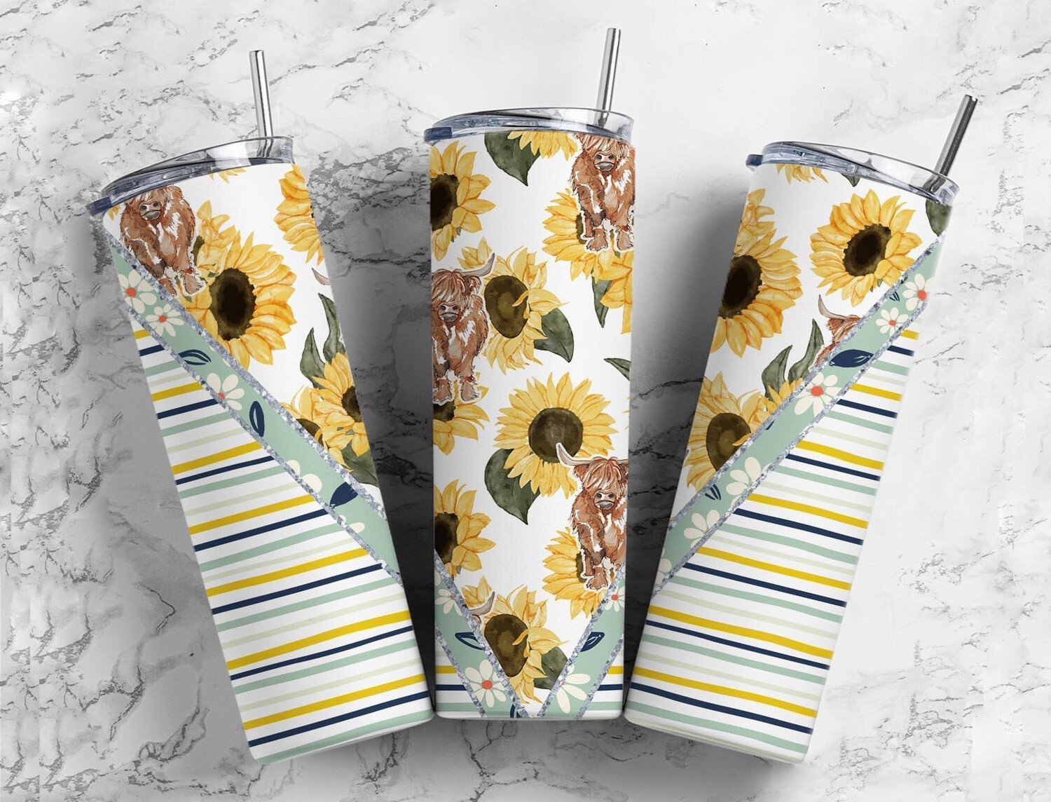 Highland Cow/ Sunflower Sub Tumbler