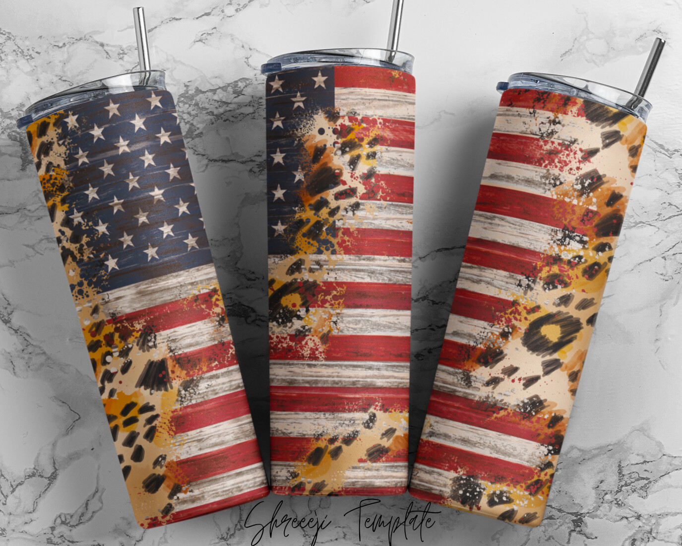 Flag/cheetah Sub Tumbler
