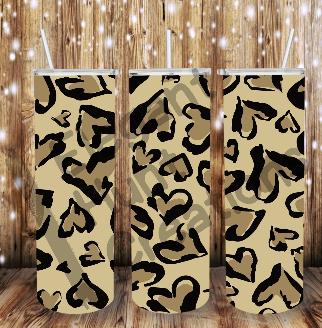 Heart/cheetah Sub Tumbler