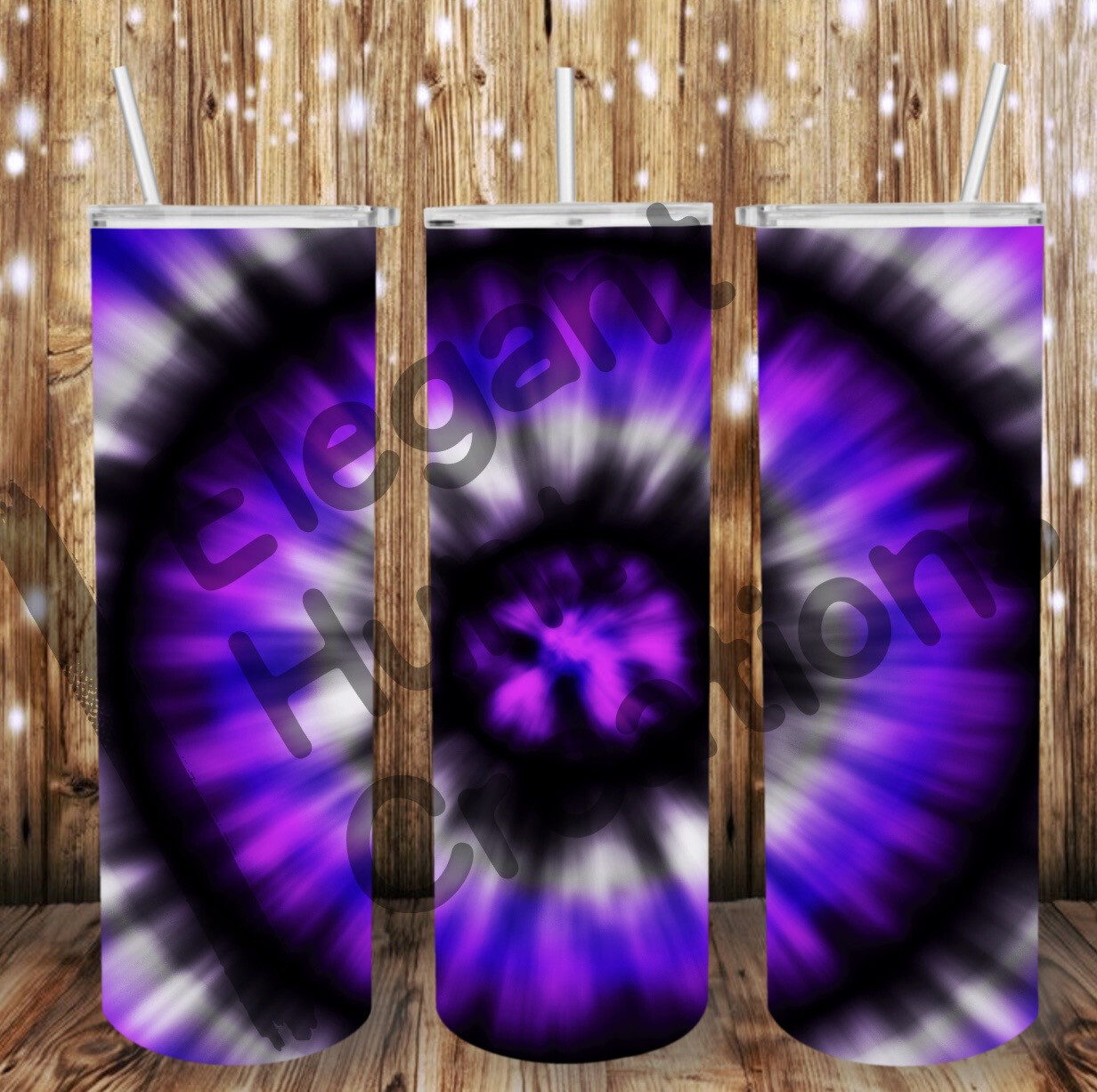 Purple/black Tye Dye Sub Tumbler