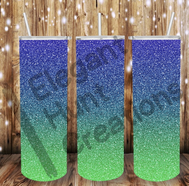 Blue Green Ombre Sub Tumbler