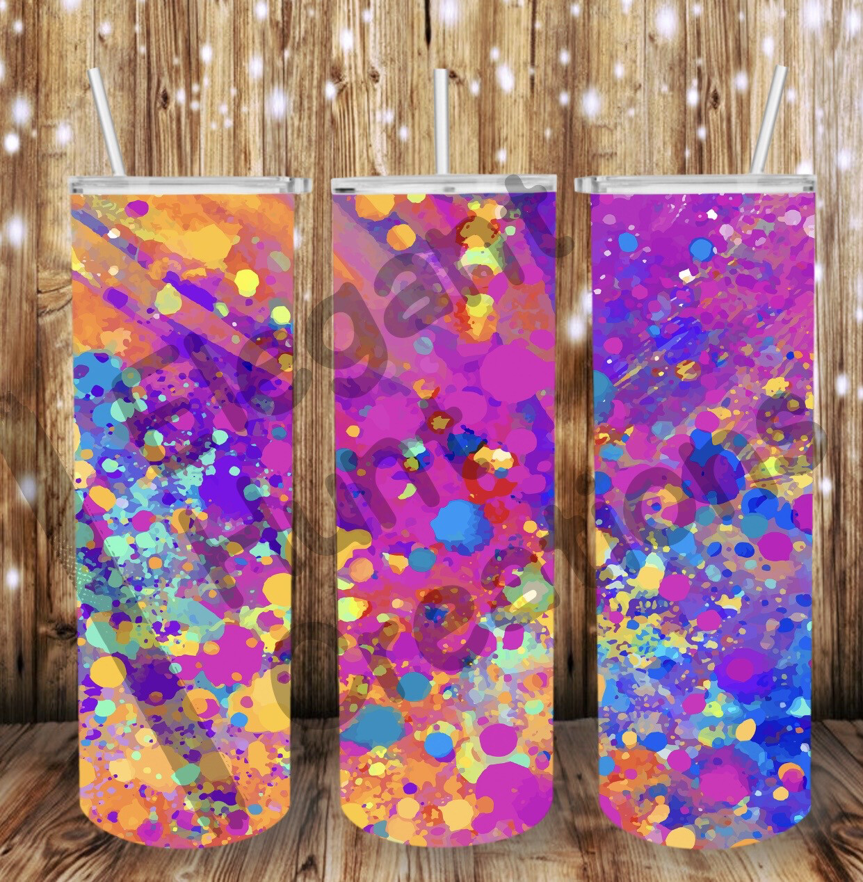 Neon Splatter Sub Tumbler