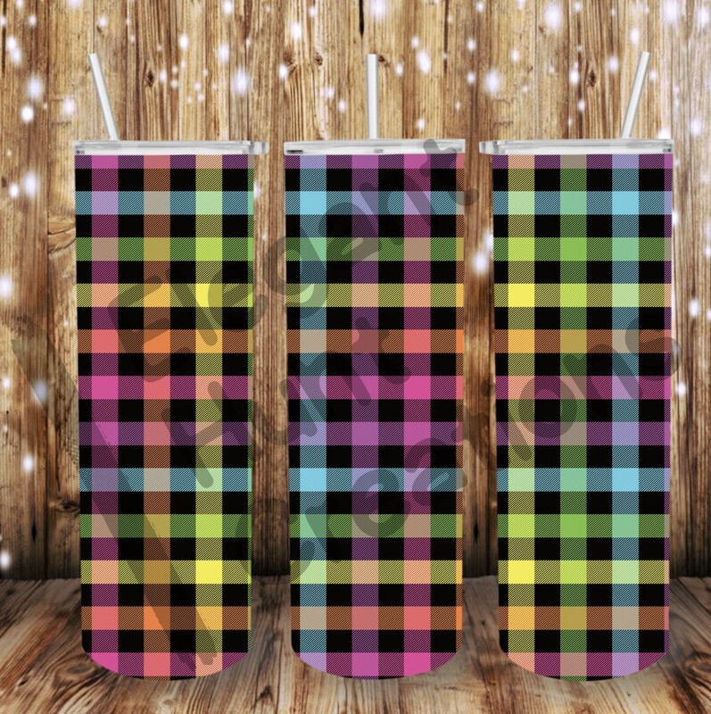 Neon Checkered Sub Tumbler
