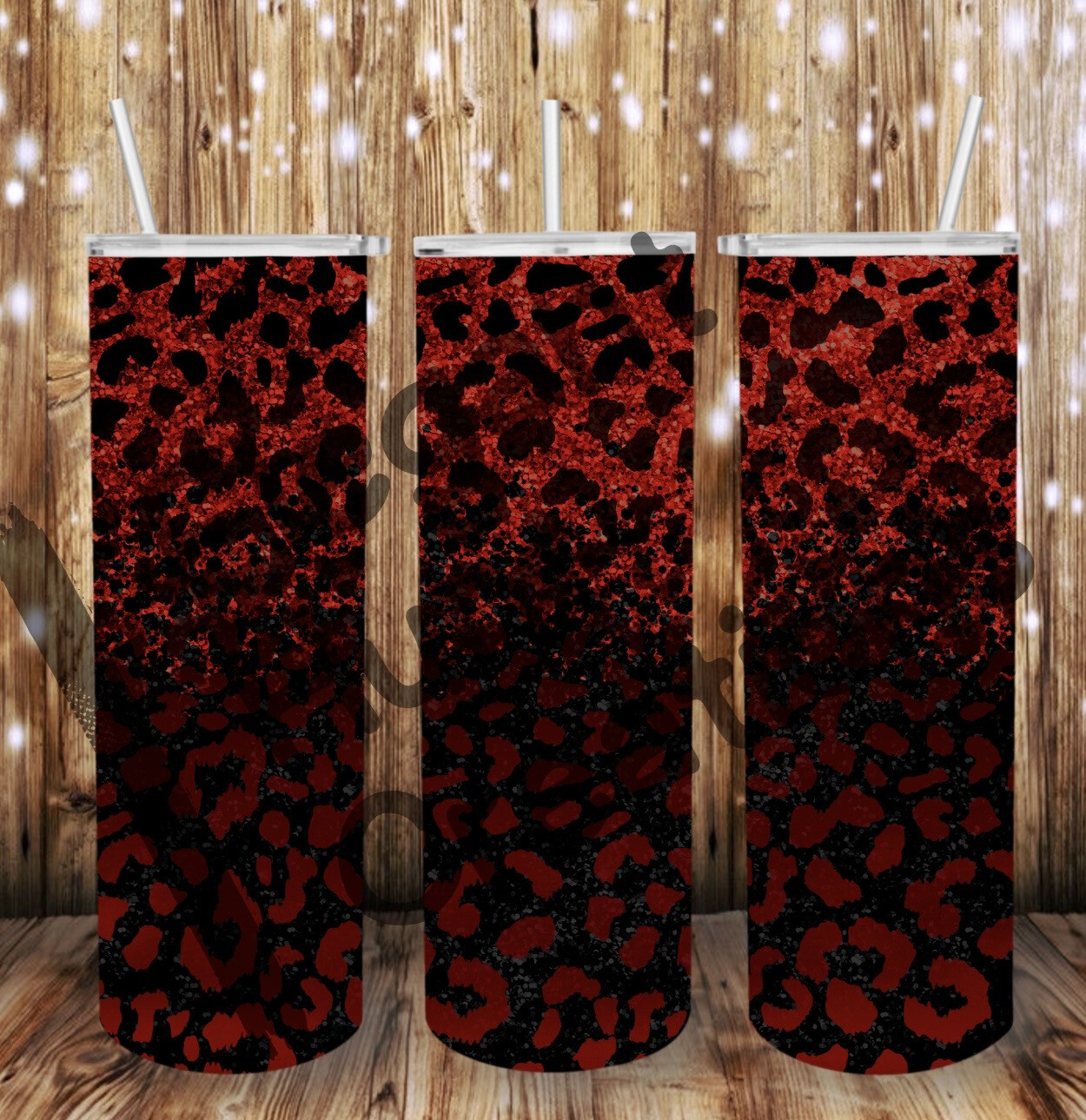 Red/black Cheetah Sub Tumbler