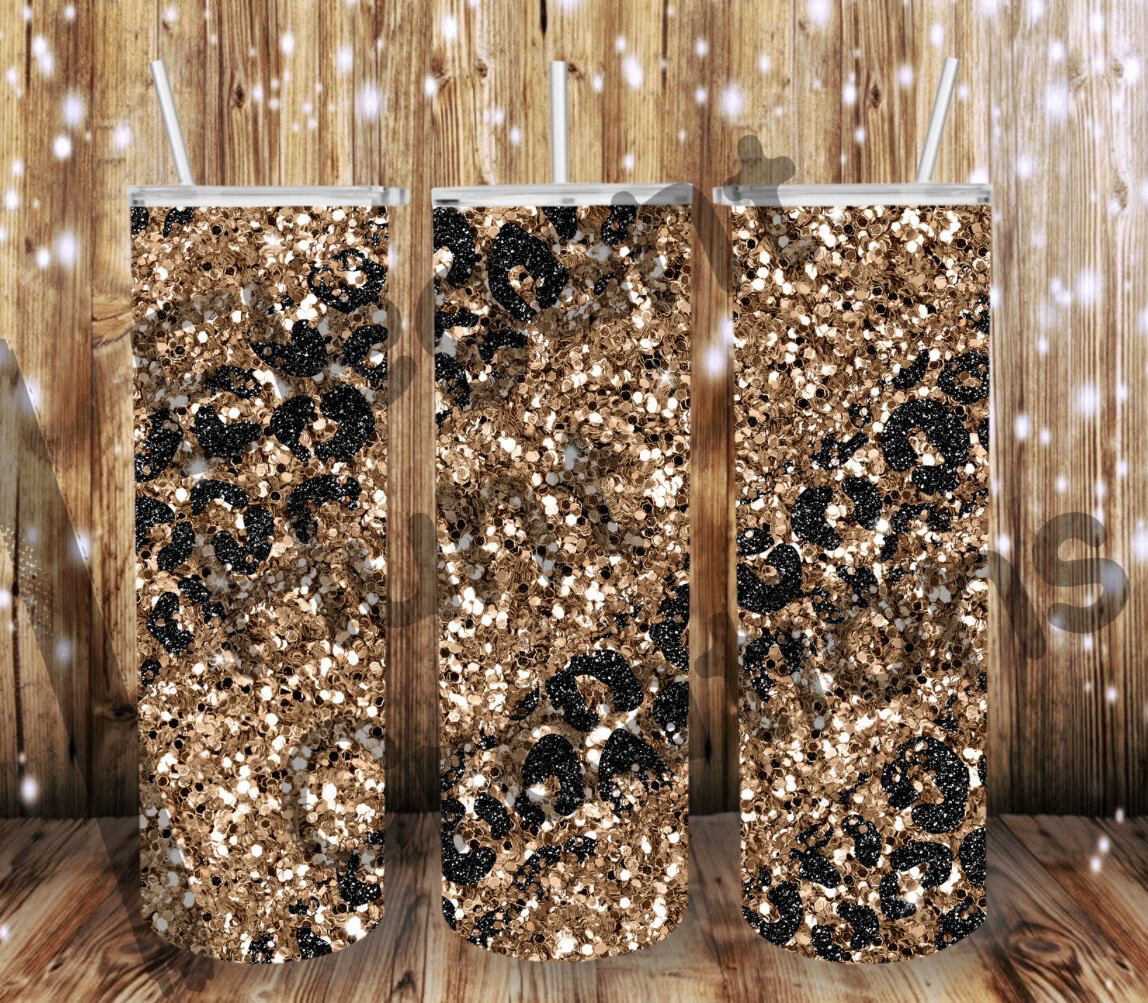 Glitter/cheetah Sub Tumbler