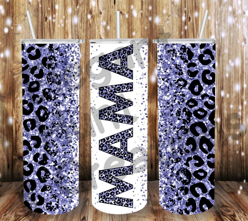 Mama Purple Cheetah Sub Tumbler