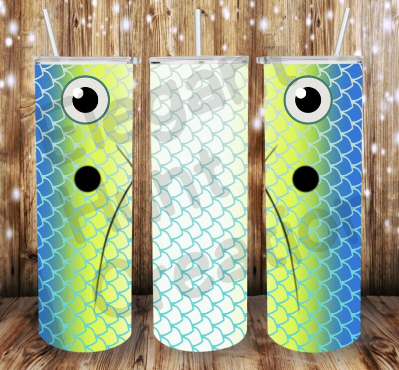 Blue/Green Fish Lure Sub Tumbler