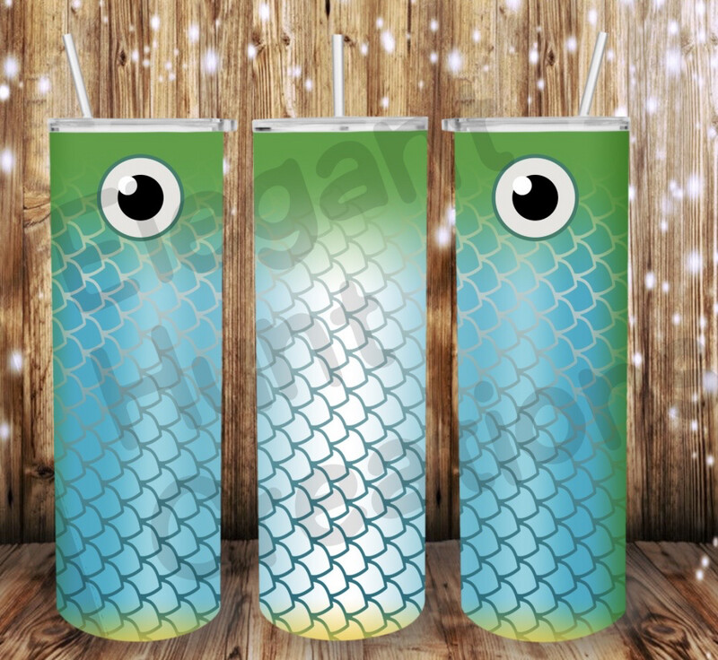 Green/blue Fish Lure Sub Tumbler