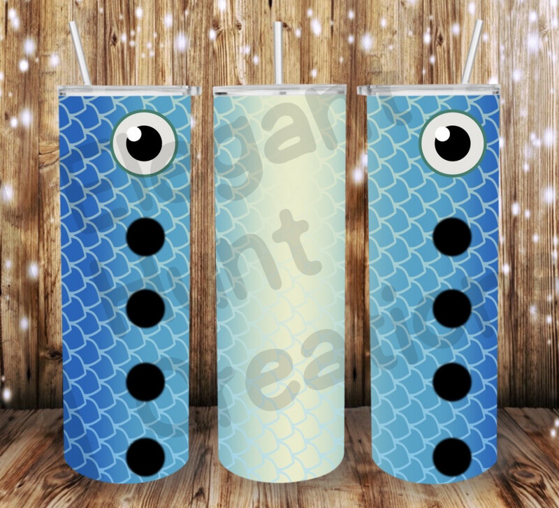 Blue/white Fish Lure Sub Tumbler