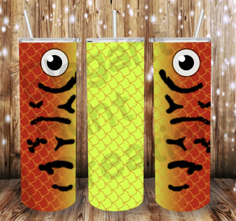 Red/yellow Fish Lure Sub Tumbler