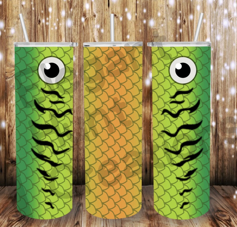 Green/orange Fish Lure Sub Tumbler