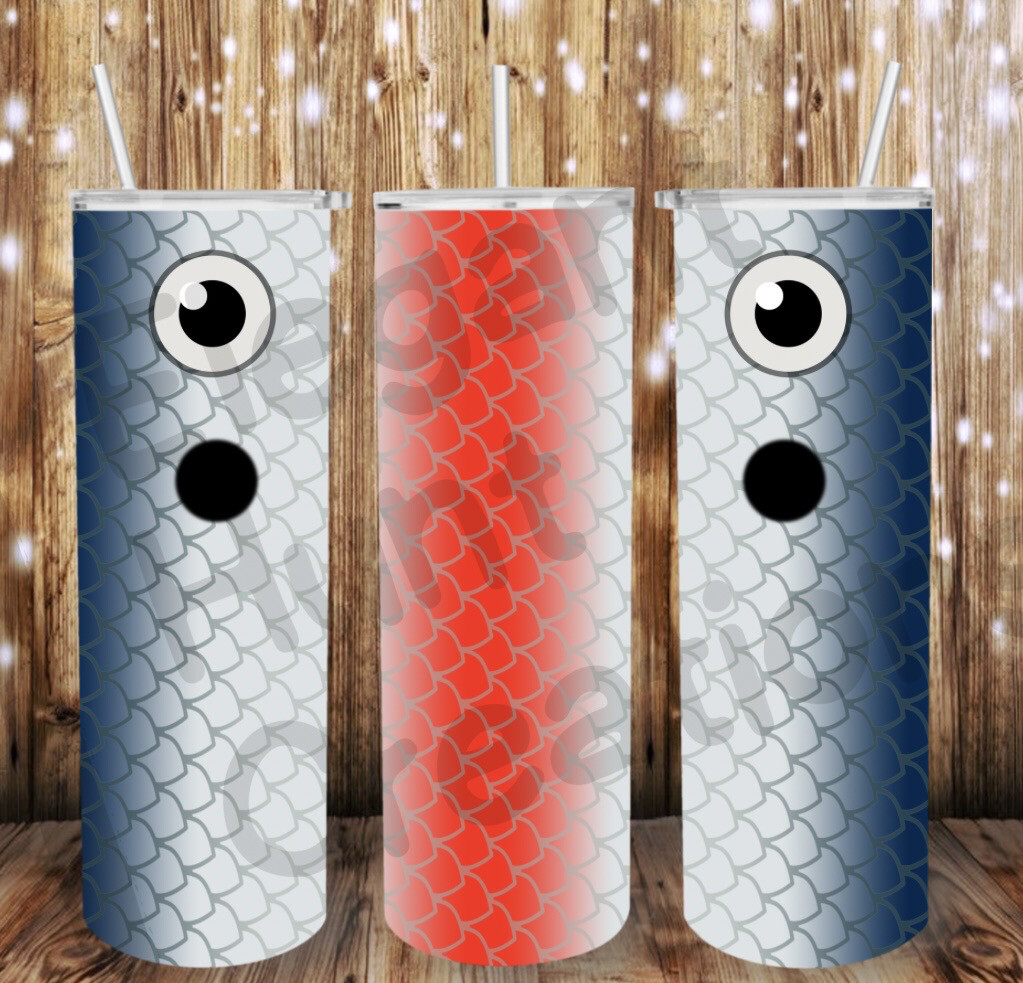 Blue/red Fish Lure Sub Tumbler
