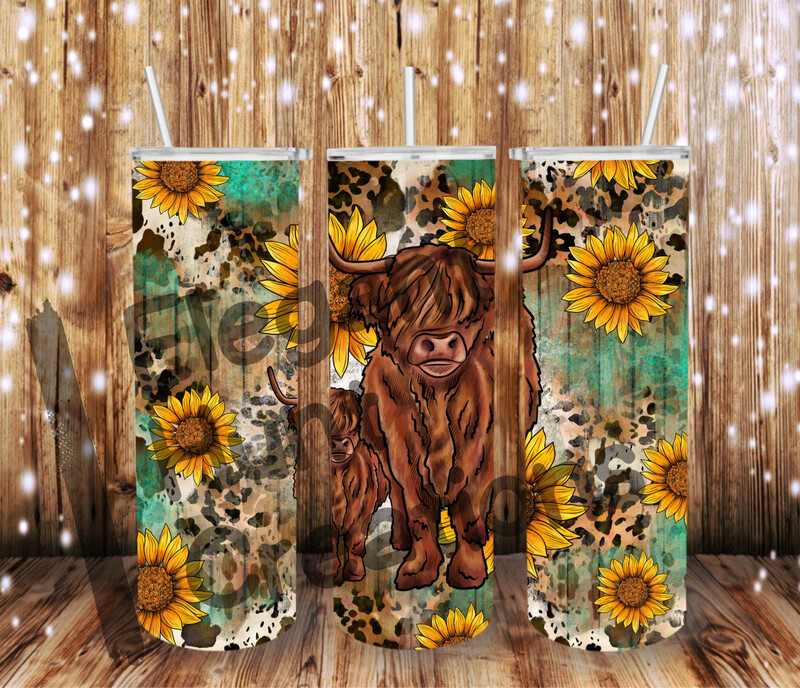cow/cheetah/sunflower Sub Tumbler