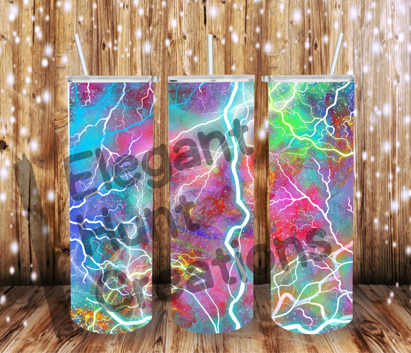Bright/neon Lightning Sub Tumbler