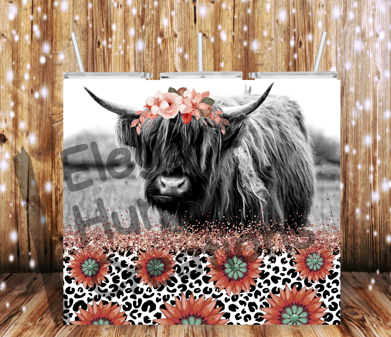 Bright Pink Highland Cow Sub Tumbler