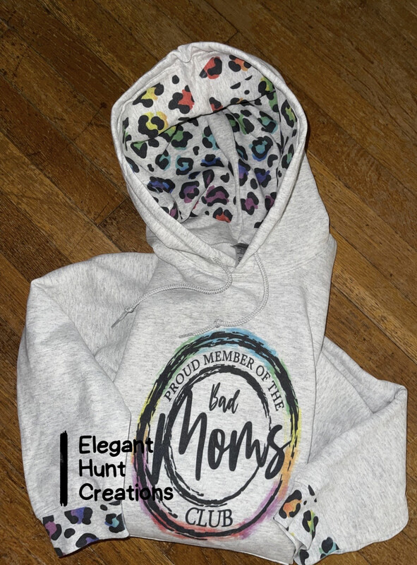 Neon Leopard Bad Moms Club Hoodie