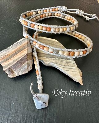 Caymanite 3-Wrap bracelet - 4mm beads