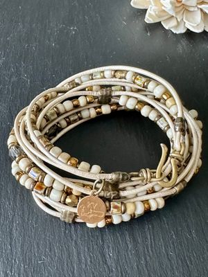 Leather &amp; Bead Wrap