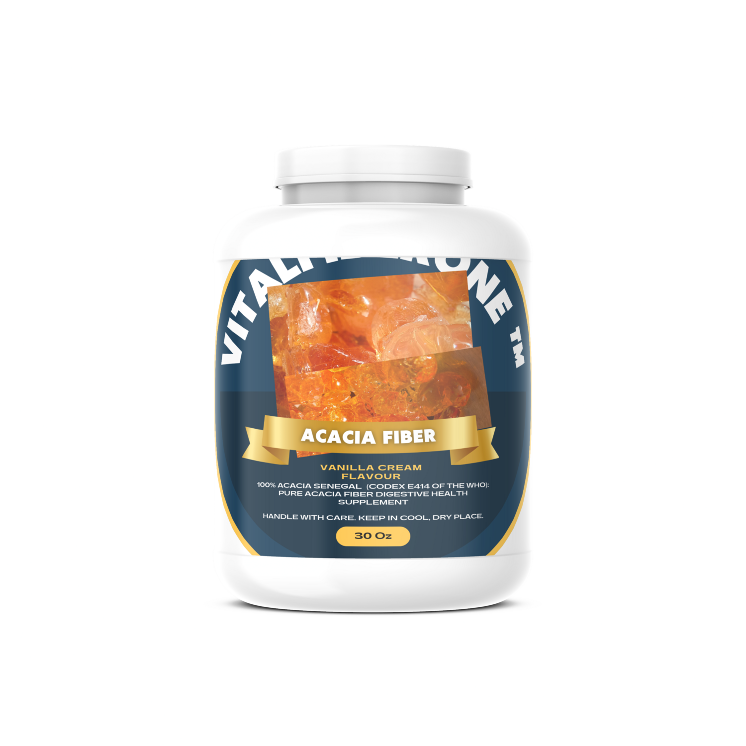 The Elixir of Gut Health - VitalFiberOne™ - Vanilla Cream Acacia Fiber Powder, Acacia Senegal, 30 Oz pack.