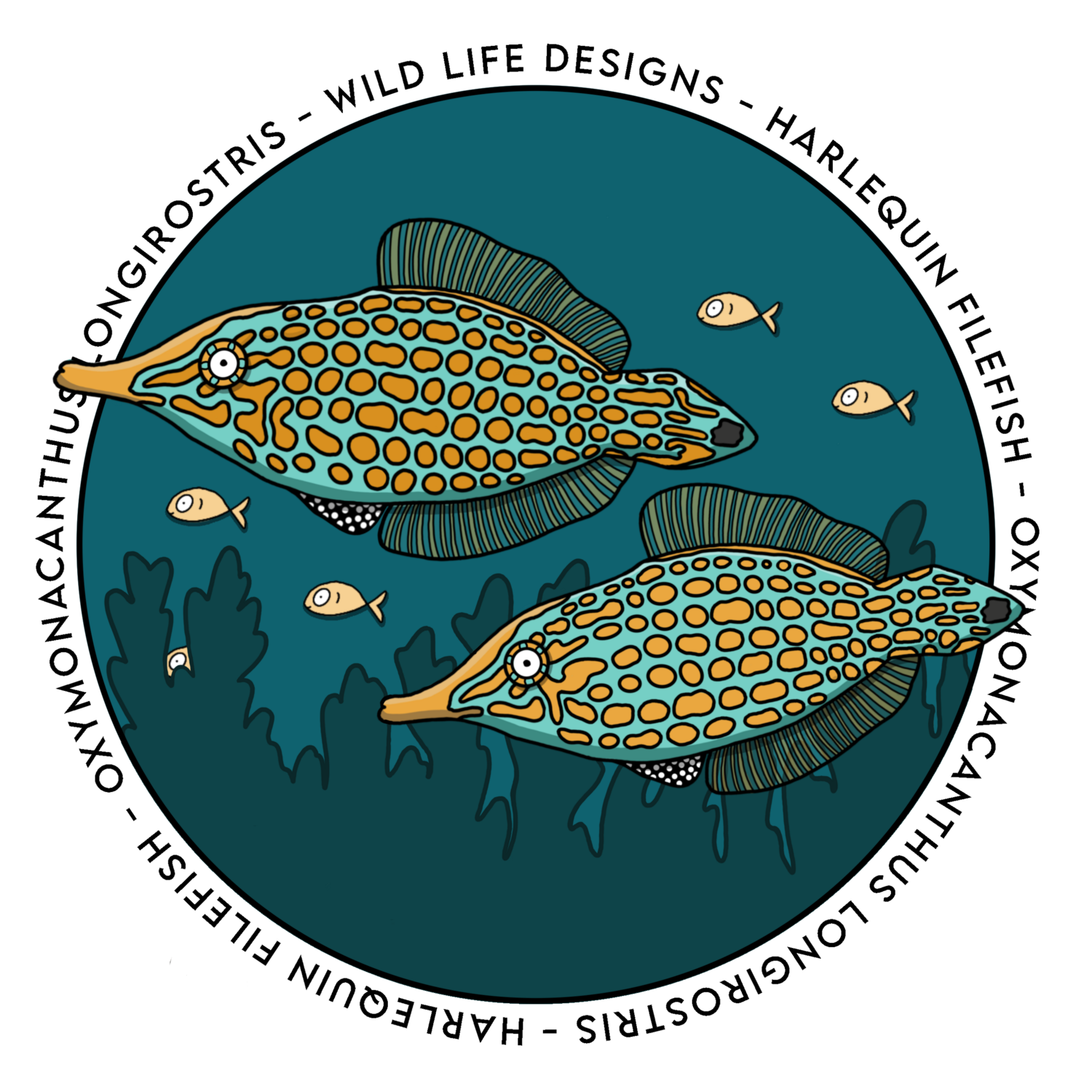 Harlequin Filefish Sticker
