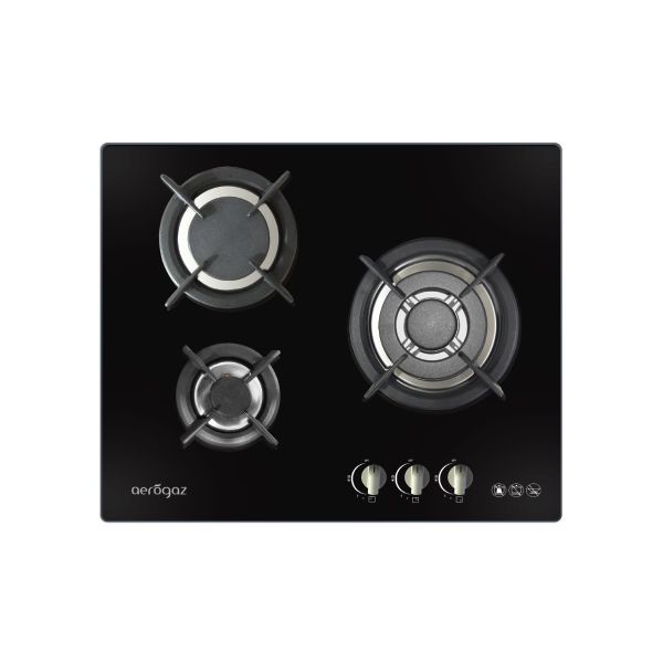 AZ-370F - 60 cm LPG/PUB Glass Hob