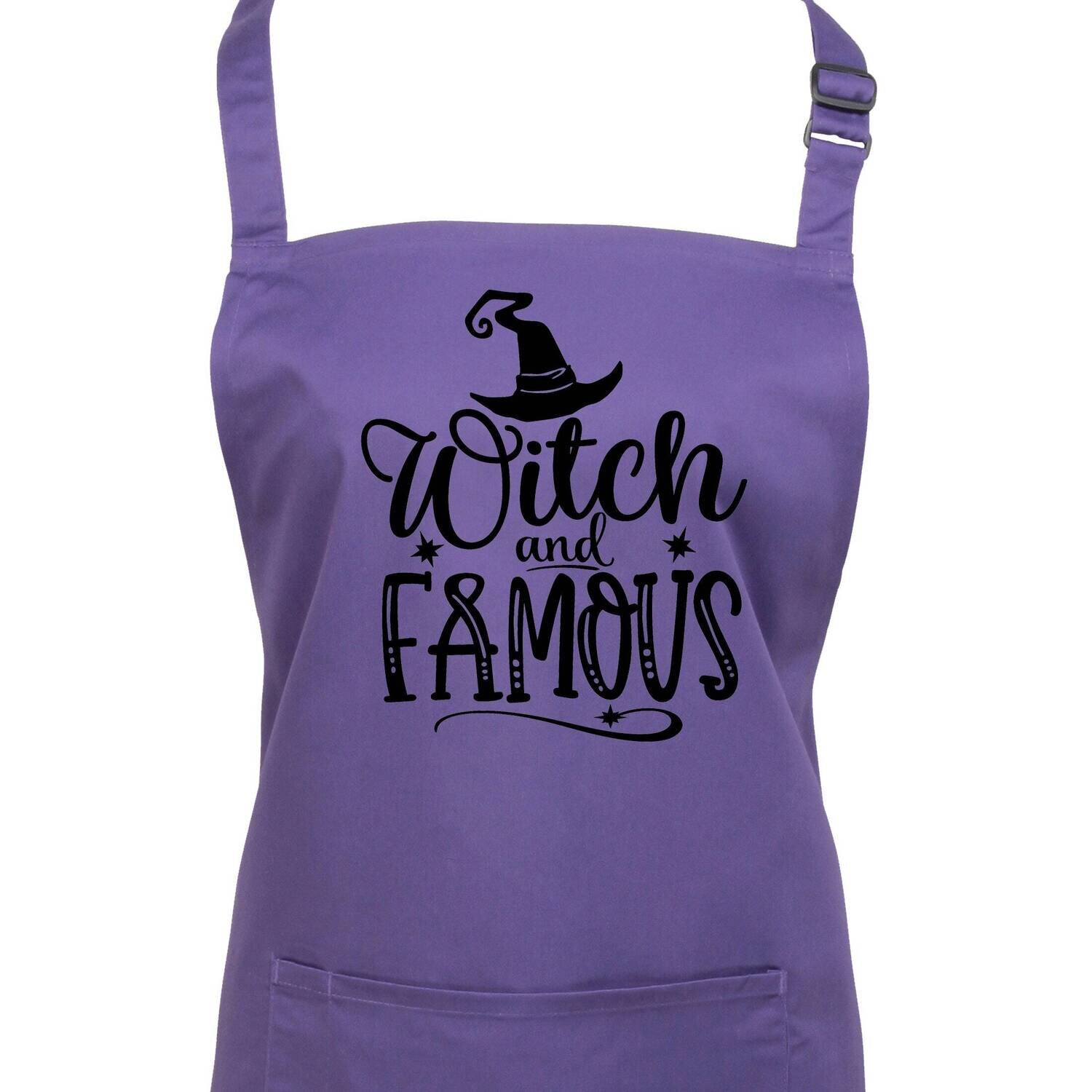 Witch and Famous Apron. Choice of 23 Colours.