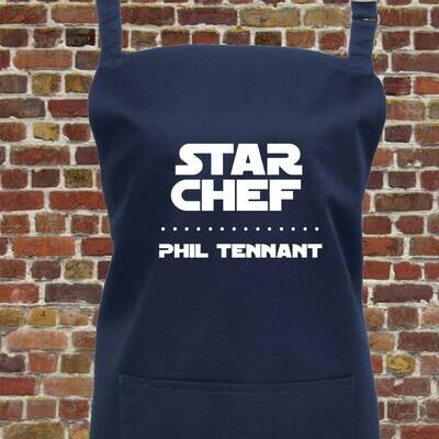Personalised Sci Fi Star Chef Apron in 32 Colours,