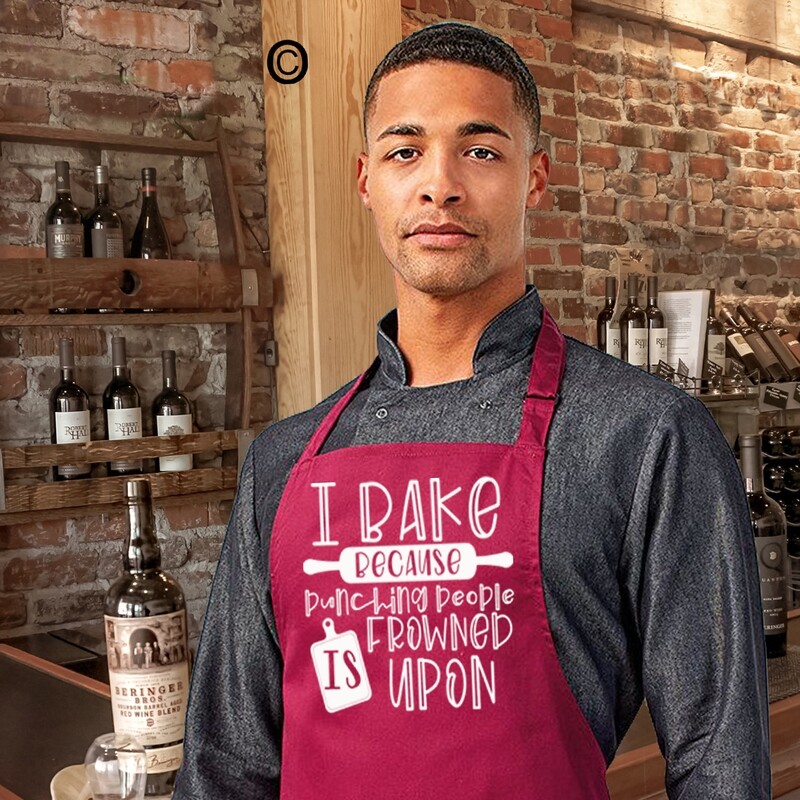I Bake Because Punching People is Frowned Upon Apron.