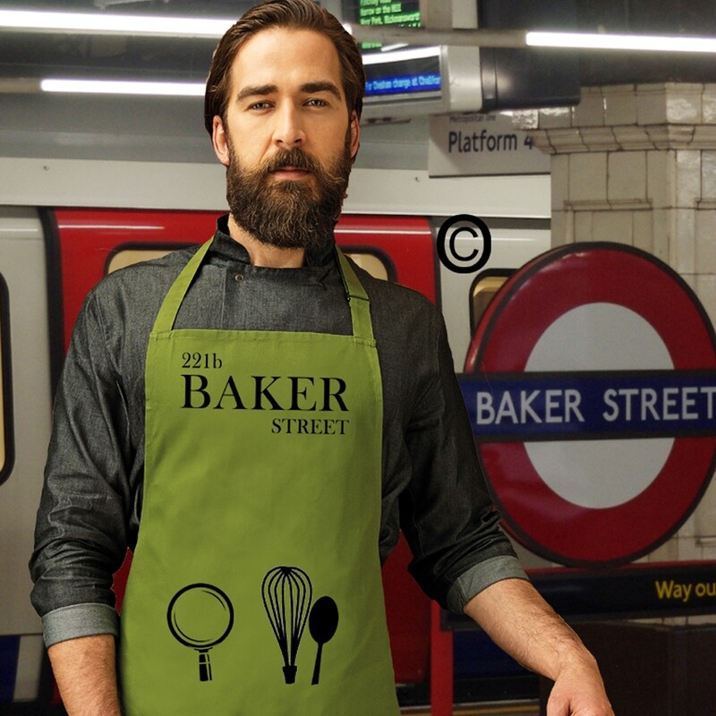 221b Baker Street Sherlock Holmes Apron in 32 Colours