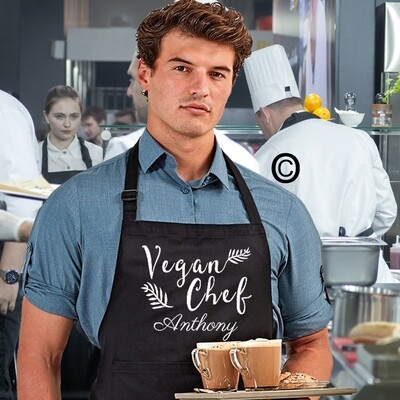 Personalised Vegan Chef Apron
