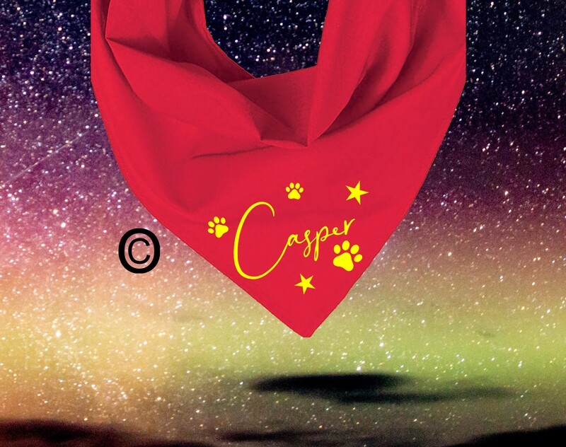 Personalized Dog or Cat Bandana, in 15 Bandana Colours.