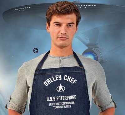 Personalised Star Trek Enterprise Galley Chef Apron.