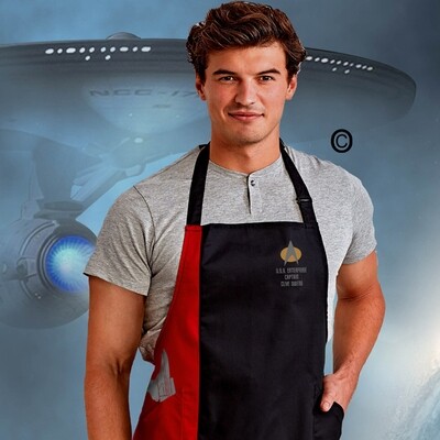 Personalised Sci Fi Apron with Name, Rank and a Phazer.