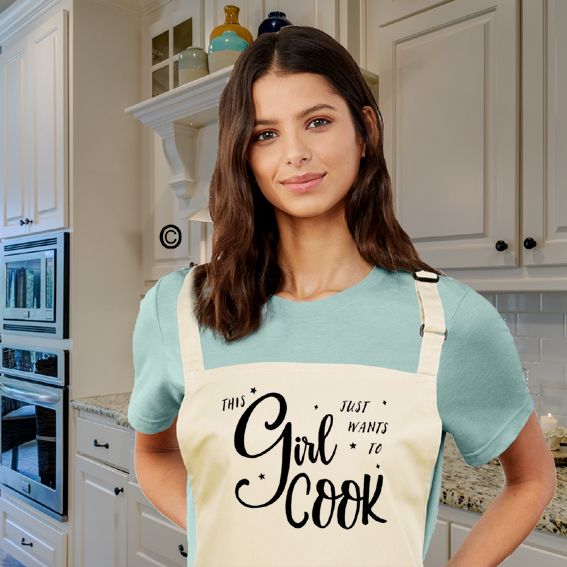 This Girl just wants to Cook or Bake Apron. Choice of 32 Colours.