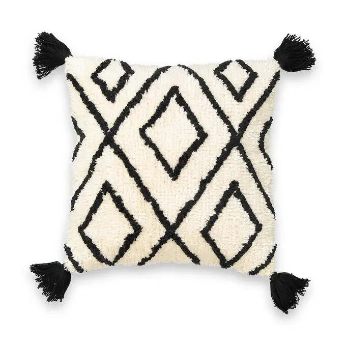 Housse de coussin Ethnique à pompons