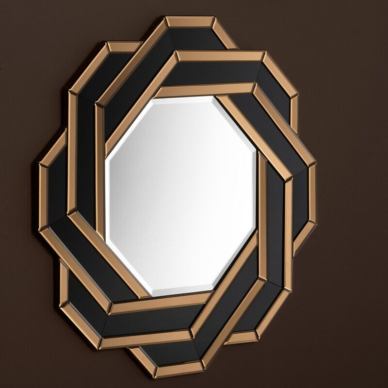 Miroir "Lucanto" Ambre & Verre Noir