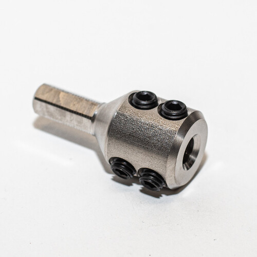 Drill to Shaft Socket is a stainless steel hex adapter used to mount a flexible shaft to your power drill for Ridgid sewer camera and Ridgid pipe wrenches