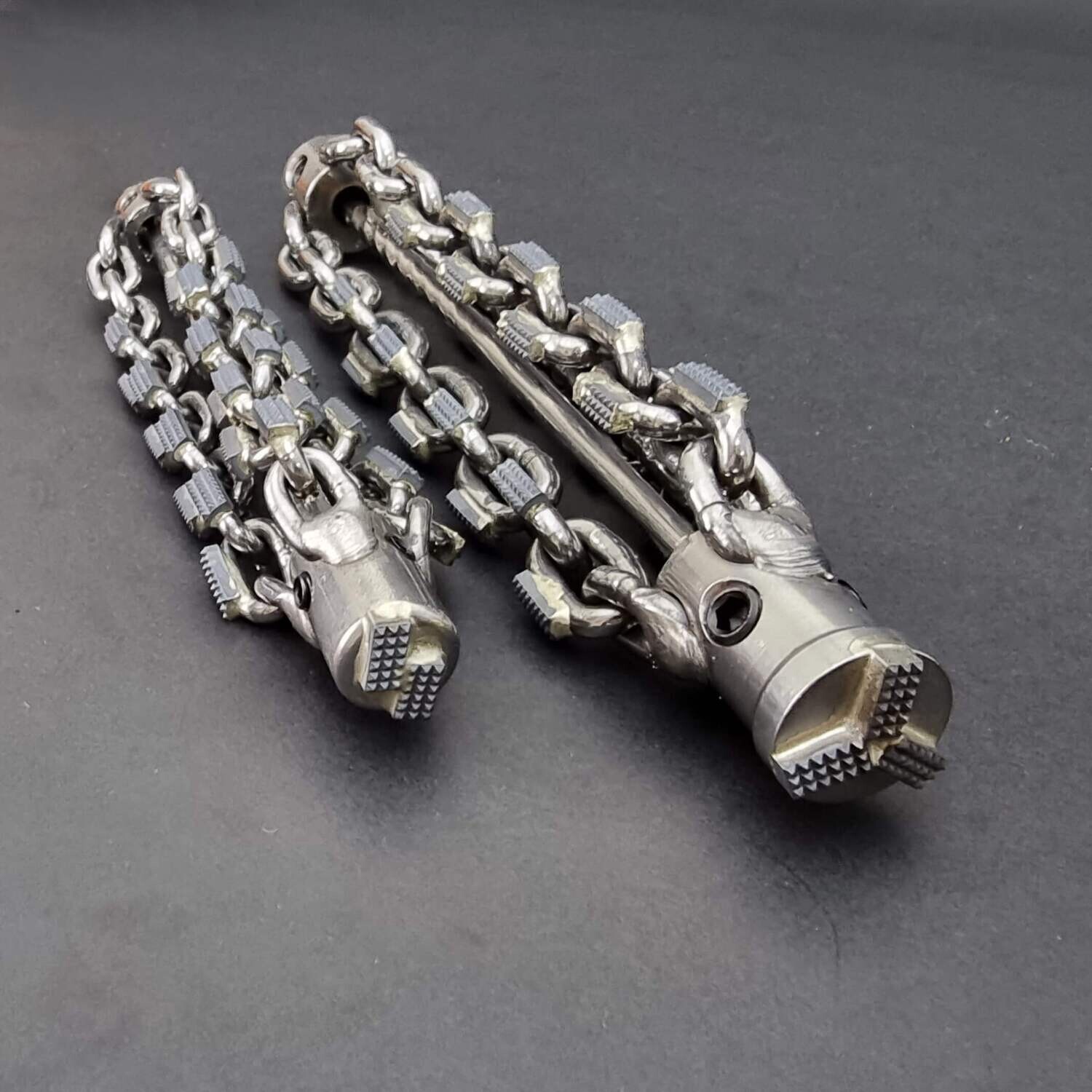 Lightweight - Croco Chain With Drill Head (Cast Iron & Clay Pipes) to go with the Ridgid flexshaft for obstruction and tuberculation removal in sewer pipes