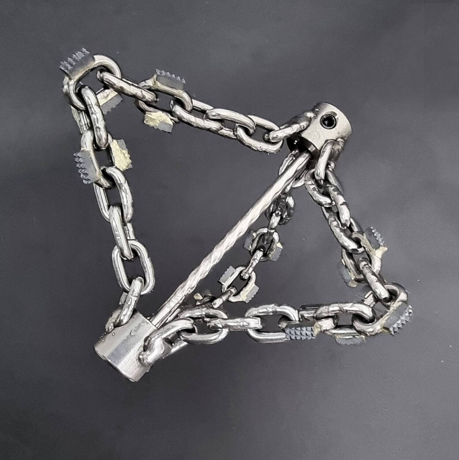 Croco Chain (Cast Iron & Clay Pipes) is a drain chain used with a toilet snake flexshaft or auger for removing solid blockages, turbeculation or limescale in sewer pipes