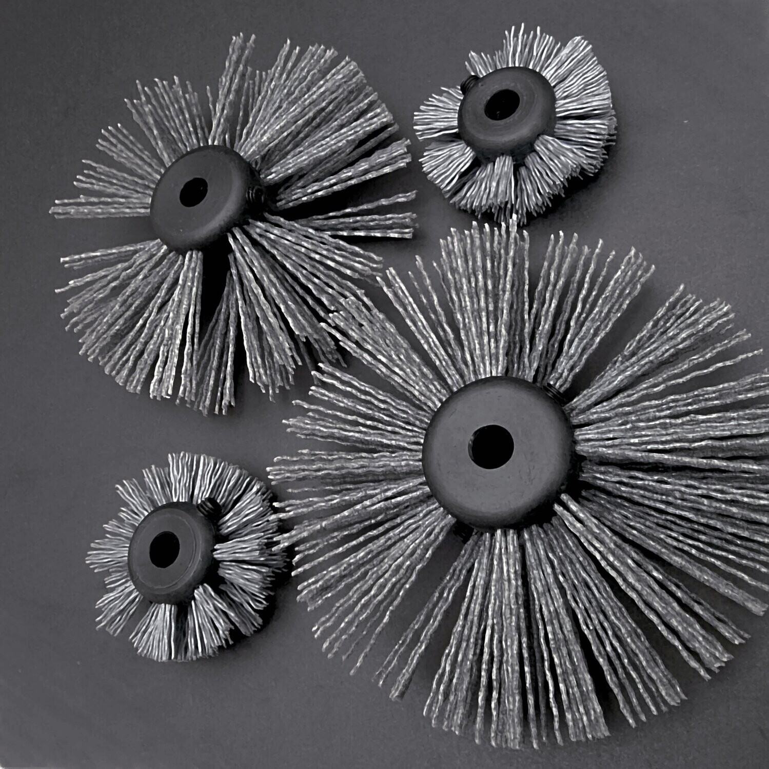 Carbide Brushes for pipe cleaning and pipe coating used with Ridgid flexshafts and Picote tools