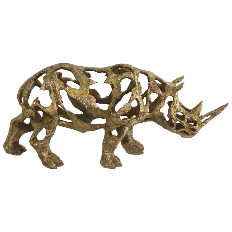 ANT/GOLD RHINO SCULPTURE