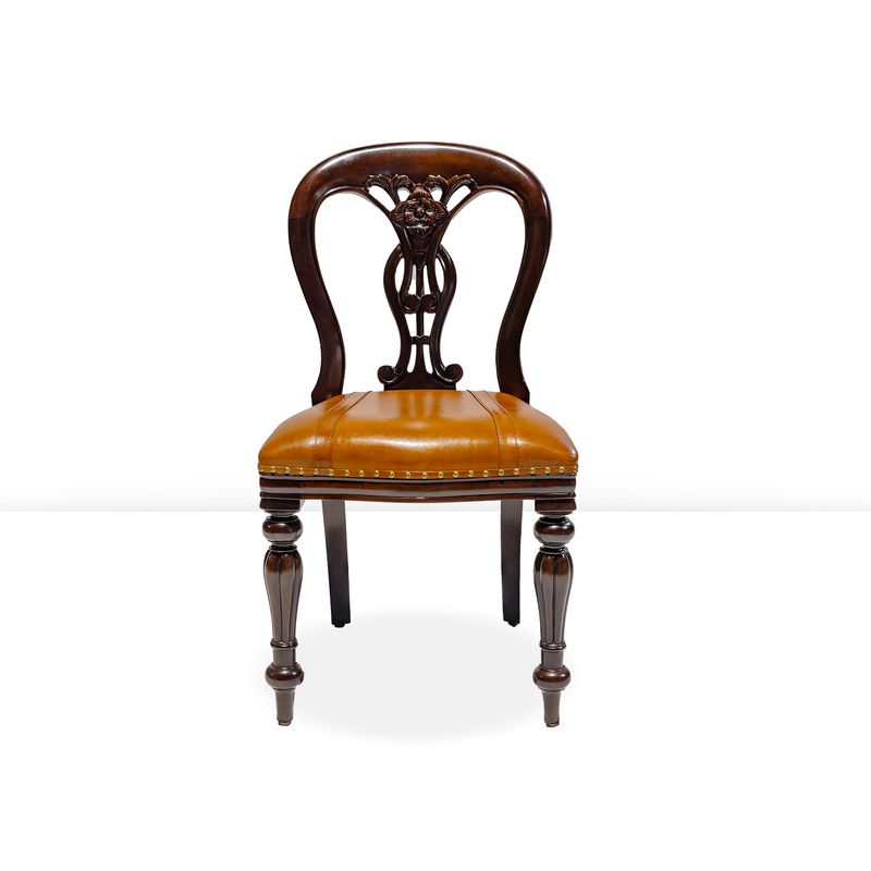 FIDDLE BACK ROSE CHAIR  with Imported Full Grain Leather