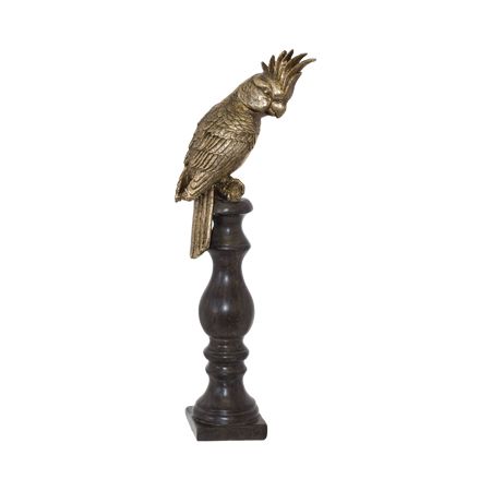 GOLD PARROT ON PILLAR